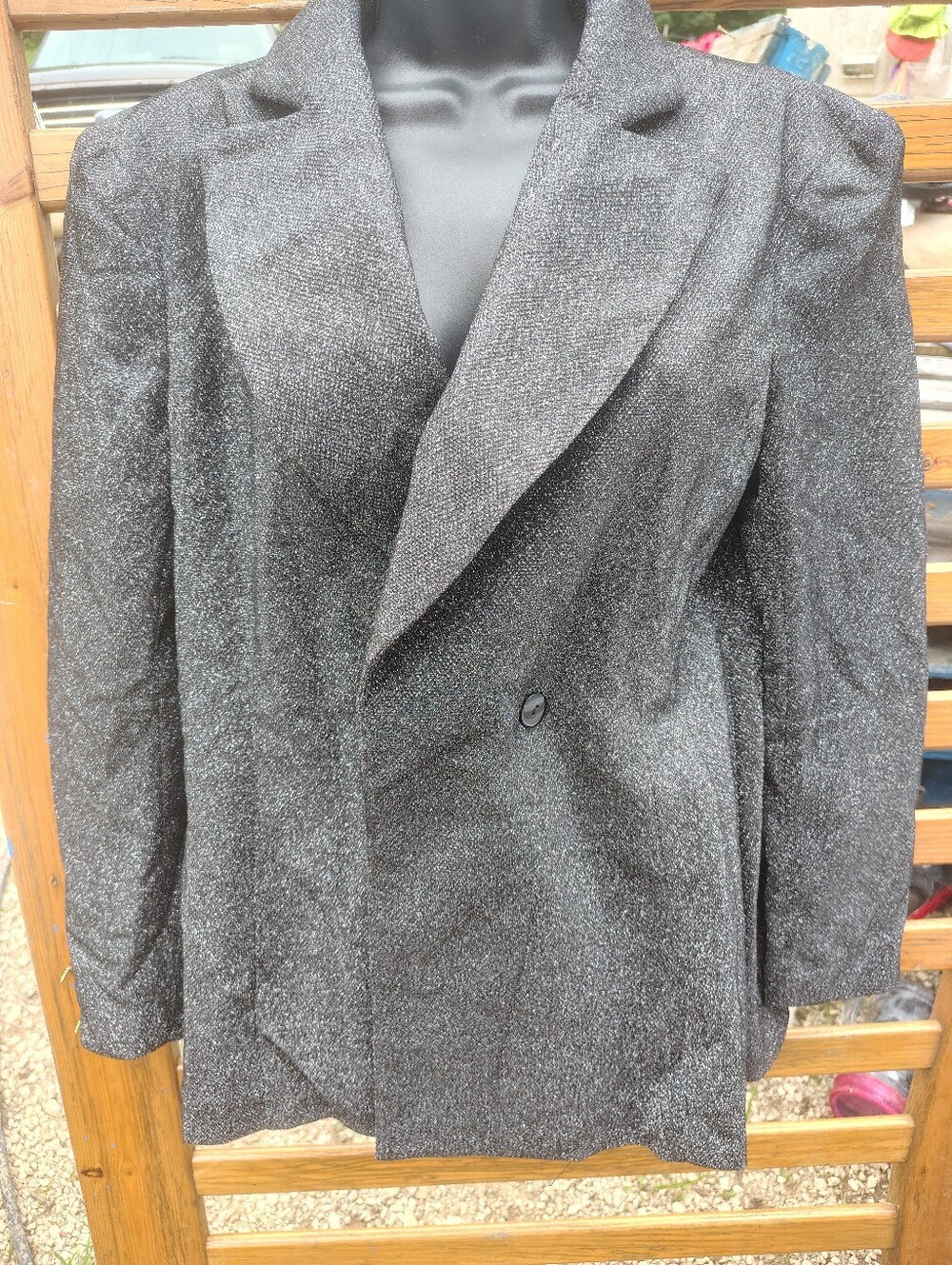 Women's Shimmery Black Blazer Jacket